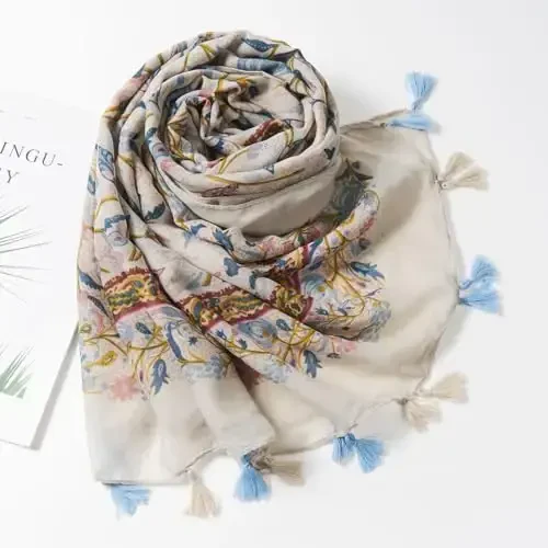 QIUTIMIY Ayollar uchun шарф Engil Yumshoq Gullar Leopard Bosilgan Sharflar Kuzgi Qishki Moda Ro'mol O'rash Chekka bilan - 4