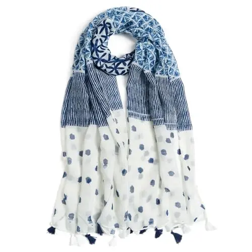 QIUTIMIY Scarf for Women Lightweight Soft Floral Leopard Printed Scarves Fall Winter Fashion Shawl Wrap with Fringe - 1
