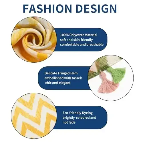 QIUTIMIY Scarf for Women Lightweight Soft Floral Leopard Printed Scarves Fall Winter Fashion Shawl Wrap with Fringe - QIUTIMIY (1)