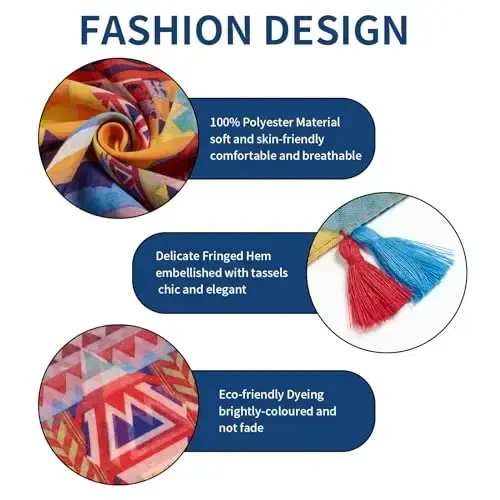 QIUTIMIY Scarf for Women Lightweight Soft Floral Leopard Printed Scarves Fall Winter Fashion Shawl Wrap with Fringe - MODAZONE (1)