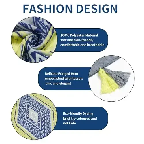 QIUTIMIY Scarf for Women Lightweight Soft Floral Leopard Printed Scarves Fall Winter Fashion Shawl Wrap with Fringe - QIUTIMIY (1)