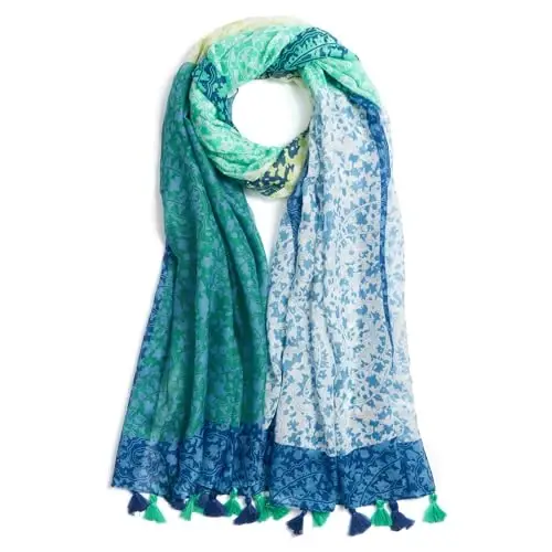 QIUTIMIY Scarf for Women Lightweight Soft Floral Leopard Printed Scarves Fall Winter Fashion Shawl Wrap with Fringe - MODAZONE