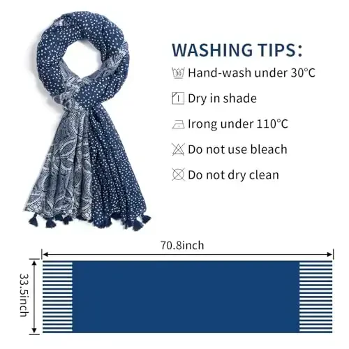 QIUTIMIY Scarf for Women Lightweight Soft Floral Leopard Printed Scarves Fall Winter Fashion Shawl Wrap with Fringe - 3