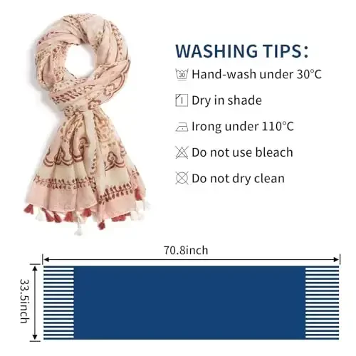 QIUTIMIY Scarf for Women Lightweight Soft Floral Leopard Printed Scarves Fall Winter Fashion Shawl Wrap with Fringe - 3