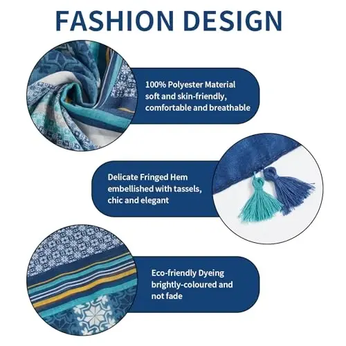 QIUTIMIY Scarf for Women Lightweight Soft Floral Leopard Printed Scarves Fall Winter Fashion Shawl Wrap with Fringe - 2