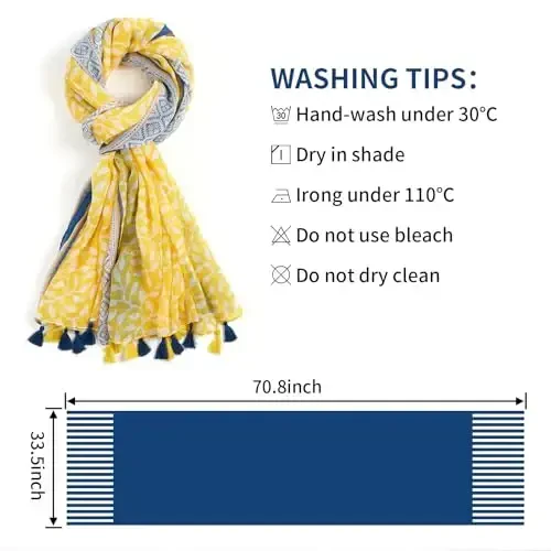 QIUTIMIY Scarf for Women Lightweight Soft Floral Leopard Printed Scarves Fall Winter Fashion Shawl Wrap with Fringe - 3