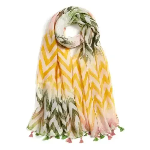 QIUTIMIY Scarf for Women Lightweight Soft Floral Leopard Printed Scarves Fall Winter Fashion Shawl Wrap with Fringe - QIUTIMIY