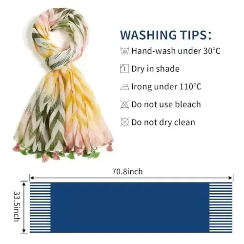 QIUTIMIY Scarf for Women Lightweight Soft Floral Leopard Printed Scarves Fall Winter Fashion Shawl Wrap with Fringe - 3