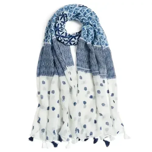 QIUTIMIY Scarf for Women Lightweight Soft Floral Leopard Printed Scarves Fall Winter Fashion Shawl Wrap with Fringe - 1