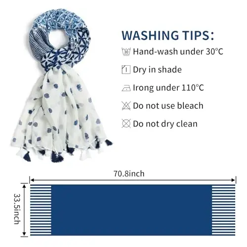 QIUTIMIY Scarf for Women Lightweight Soft Floral Leopard Printed Scarves Fall Winter Fashion Shawl Wrap with Fringe - 3