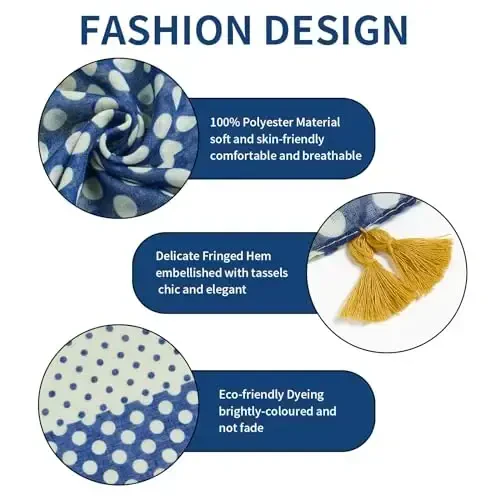 QIUTIMIY Scarf for Women Lightweight Soft Floral Leopard Printed Scarves Fall Winter Fashion Shawl Wrap with Fringe - 2