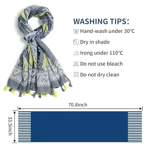QIUTIMIY Scarf for Women Lightweight Soft Floral Leopard Printed Scarves Fall Winter Fashion Shawl Wrap with Fringe - 3