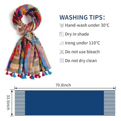 QIUTIMIY Scarf for Women Lightweight Soft Floral Leopard Printed Scarves Fall Winter Fashion Shawl Wrap with Fringe - 3