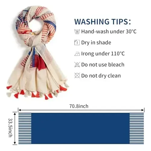 QIUTIMIY Scarf for Women Lightweight Soft Floral Leopard Printed Scarves Fall Winter Fashion Shawl Wrap with Fringe - 3