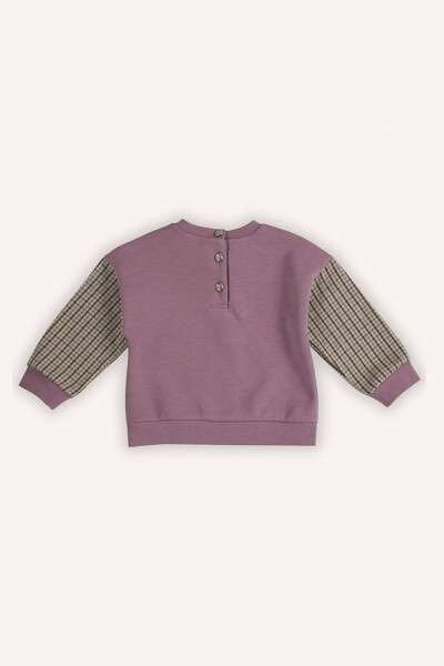 Qiz Bebek Bosma Tafsilotli Gul Kurusu Sweatshirt - PANÇO (1)