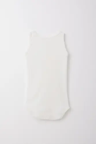 Qiz Bebek Chitiqli Atlet Zıbın Body Jakarlı 9 Oy-3 Yosh, Ekru-Ekru - BREEZE (1)