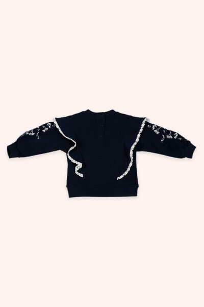Qiz Bebek Naqshli Lacivert Sweatshirt-002 - PANÇO (1)