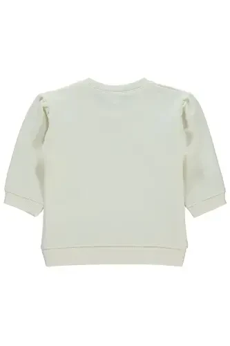 Qiz Bebek Sweatshirt 6-18 Oy Ekru-Ekru - Civil Baby (1)