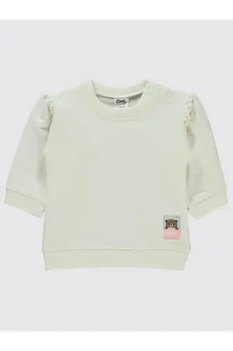 Qiz Bebek Sweatshirt 6-18 Oy Ekru-Ekru - 1