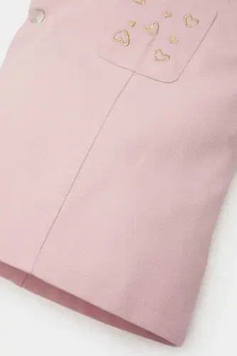 Qiz bola 2-li takım qisqa yengli futbolka soziladigan yupqa bretellari bo'lgan sarafan E5480a525sm - 4