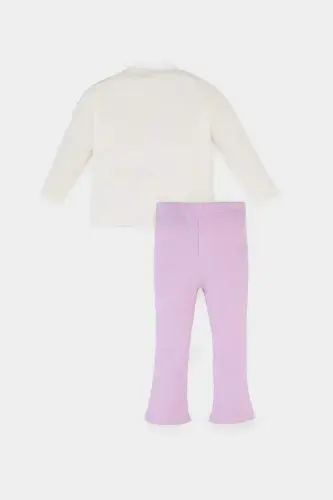 Qiz bola 2-li takım Unicorn bosma uzun yengli futbolka ispanchal paça tayt E5558a525sp - 5