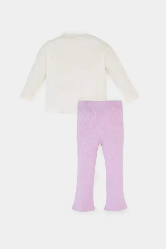 Qiz bola 2-li takım Unicorn bosma uzun yengli futbolka ispanchal paça tayt E5558a525sp - 5