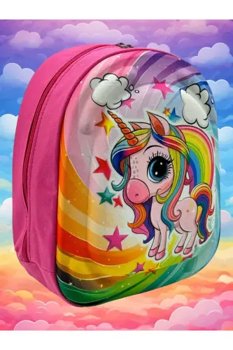 Qiz bola bolalar bog'chasi yasli 3d relyefli Eva bosma 2-6 yoshdagi kundalik maktab va ryukzak-Unicorn - TEZZGELSIN (1)