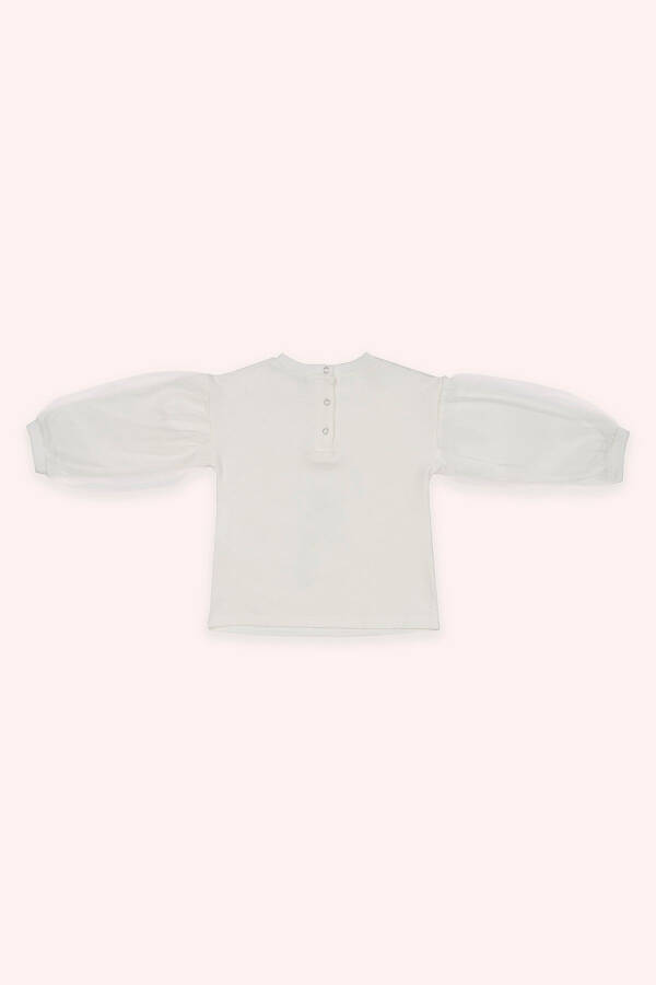 Qiz bola bosma tafsilotli oqish sweatshirt - 2