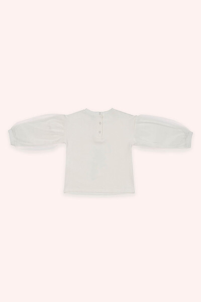 Qiz bola bosma tafsilotli oqish sweatshirt - 2