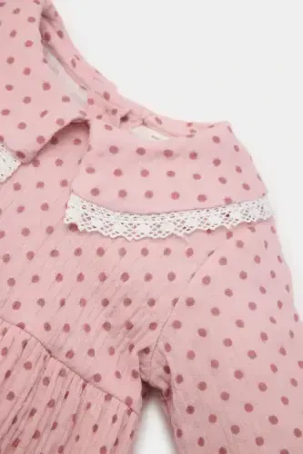 Қиз бола чақалоқ 2 ли комплект муслин кенг ёқалик узун кўйлак шим чорап E2384a525sp - DEFACTO (1)