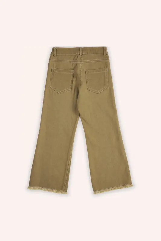 Qiz Bola Cho'ntakli Camel Jinsi Shim - 5