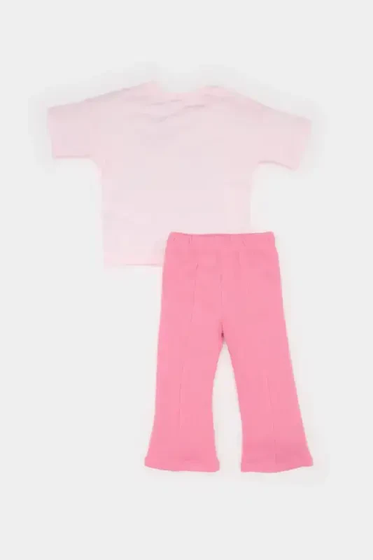 Қиз бола Disney Mickey & Minnie 2ли комплект қисқа кўйлак ва фитили кашкорселик эластик бел жинси E484 - 5