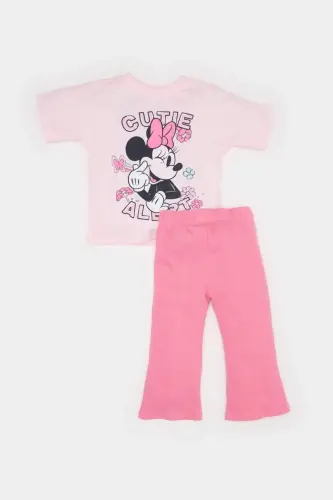 Қиз бола Disney Mickey & Minnie 2ли комплект қисқа кўйлак ва фитили кашкорселик эластик бел жинси E484 - 2