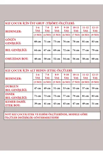 Qiz bola kamalak kapalak detalli futbolka yubka kostyumi 23-aprel 29-oktabr namoyish kostyumi - Rangli - GENEL MARKALAR (1)