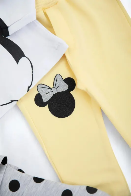 Қиз бола Minnie Mouseли босма чопи билан, синтетик тўлдиргичли, шишадиган жилетли 6-9-12-18 ойлик чақалоқлар учун комплект - 4