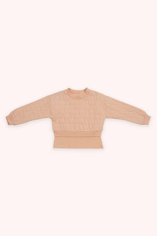 Qiz bola mushuk kapitonli losos sviter - 2