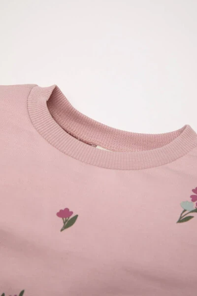 Qiz bola uchun 2 qismli to'plam (svitshot & leggins), gulli naqsh D5417A5NS - 3