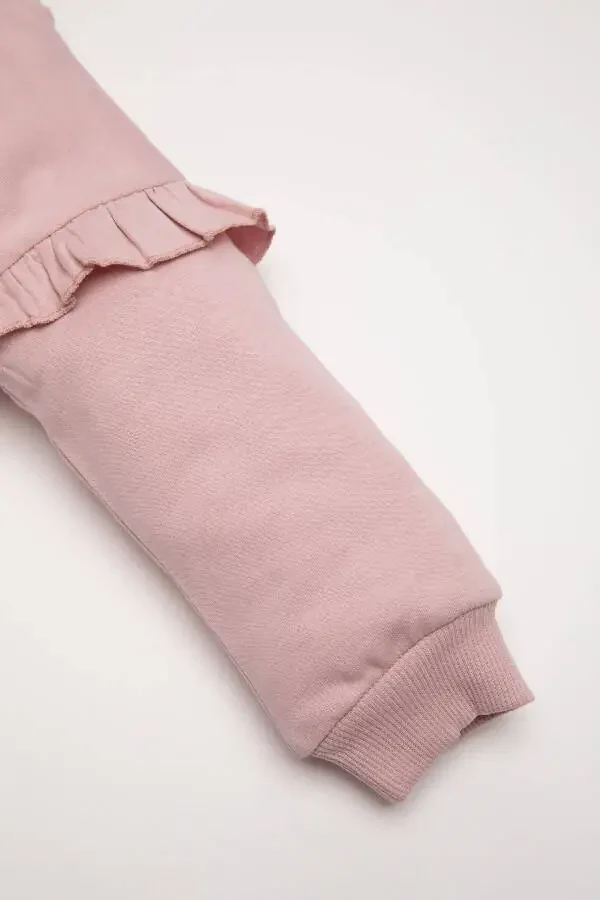 Qiz bola uchun 2 qismli to'plam (svitshot & leggins), gulli naqsh D5417A5NS - 4