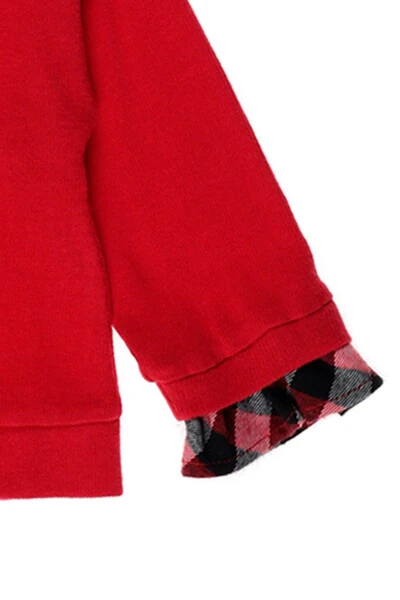 Қиз бола учун узун елимли тўқима қизил трико - 3