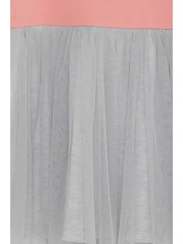 Qiz bola uzun qolli ko'ylak pulli gul bosma gulqurusi (3-4 yosh)-Pushti - 4