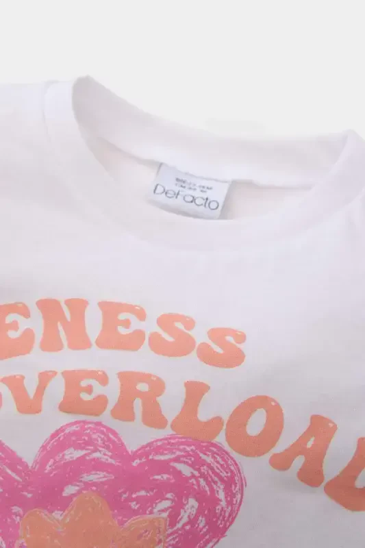 Qiz bola Velosiped yoqali gulli qisqa yengli futbolka - 2