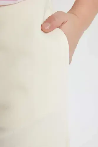 Qiz bola Wide Leg keng yirtqichli shim C0310A824SM-Ekru - 5