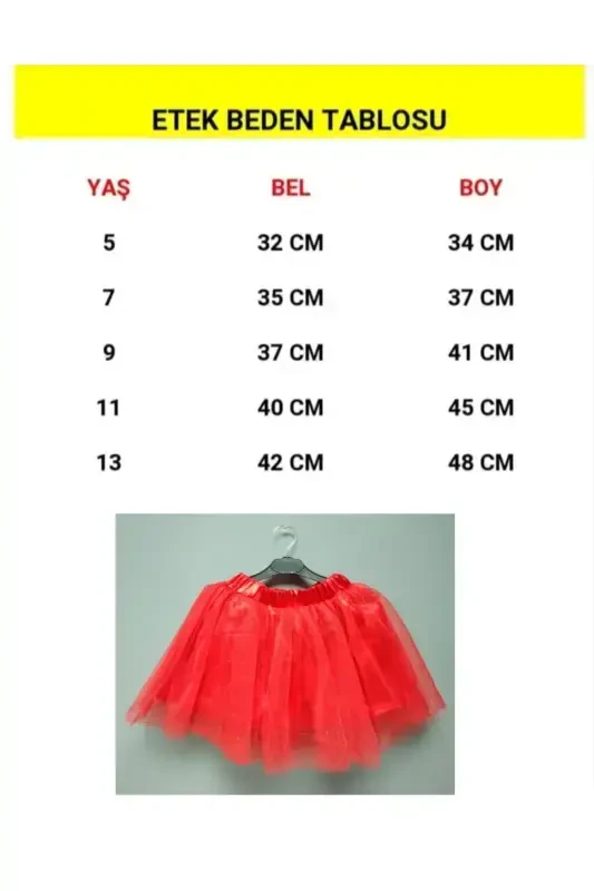 Qiz bola yaltiroq tütü yubka - Qizil - 2