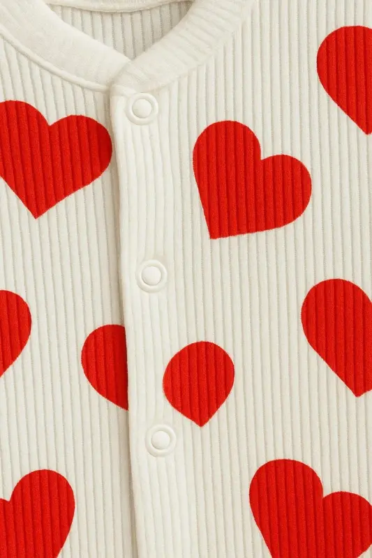 Qiz bolajonli bosilgan, chit-chitli yangi tug'ilgan chaqaloq tulum. 100% paxta, elastik. 1-3-6 oylik. - 4