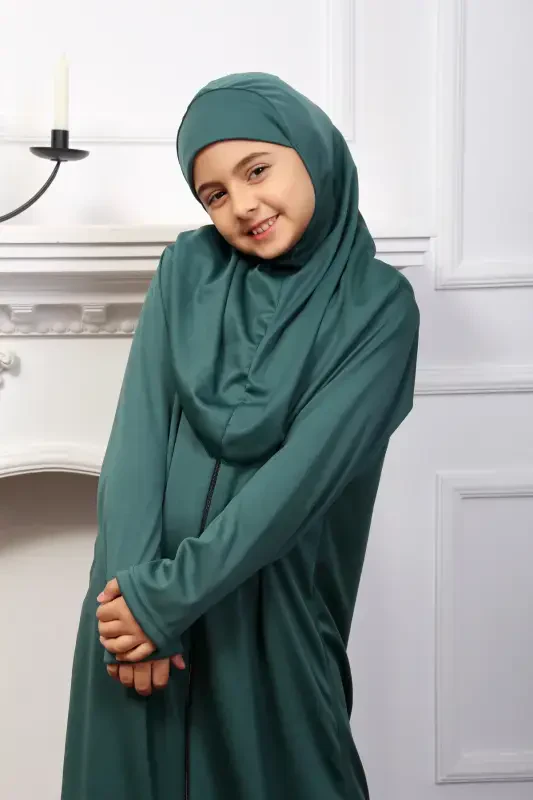 Qiz bolalar namoz ko'ylagi-yashil - KUTAY COLLECTION