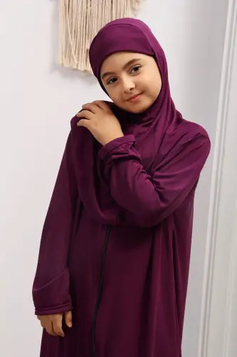 Qiz bolalar namoz libosi - binafsha - 1