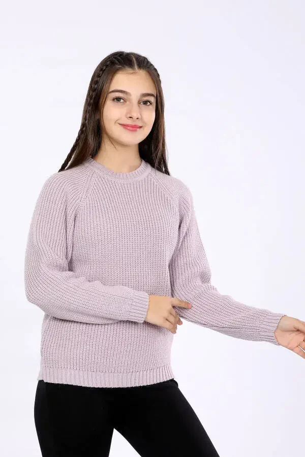 Qiz bolalar uchun asosiy trikotaj sviter (4-13 yosh) - 3