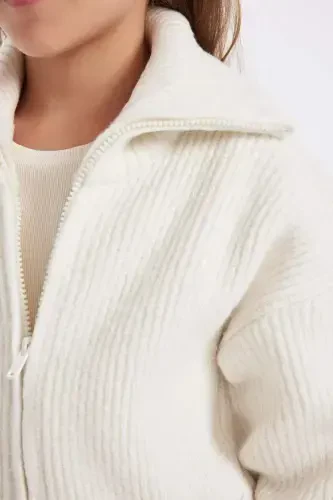 Qiz bolalar uchun fermuarlı maktab kardigani C6924A824AU - 6