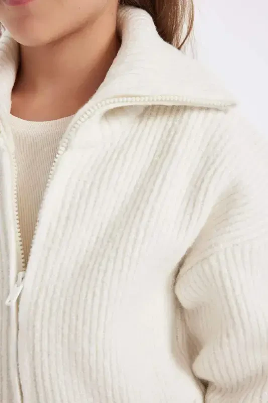 Qiz bolalar uchun fermuarlı maktab kardigani C6924A824AU - 6