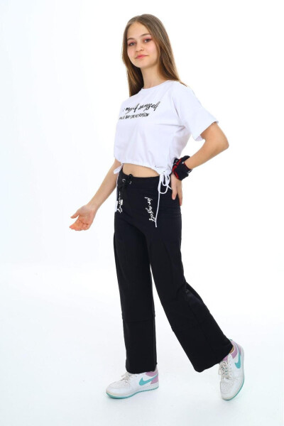 Qiz bolalar uchun kompaqt paxta 100% paxta sport ikki qismli yozgi to'plam - 3